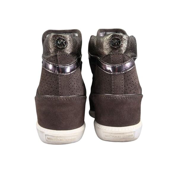 Michael Kors Shoes Womens 10 Sneakers Fashion Lifestyle Hidden Wedge Leather Mid - Picture 6 of 16